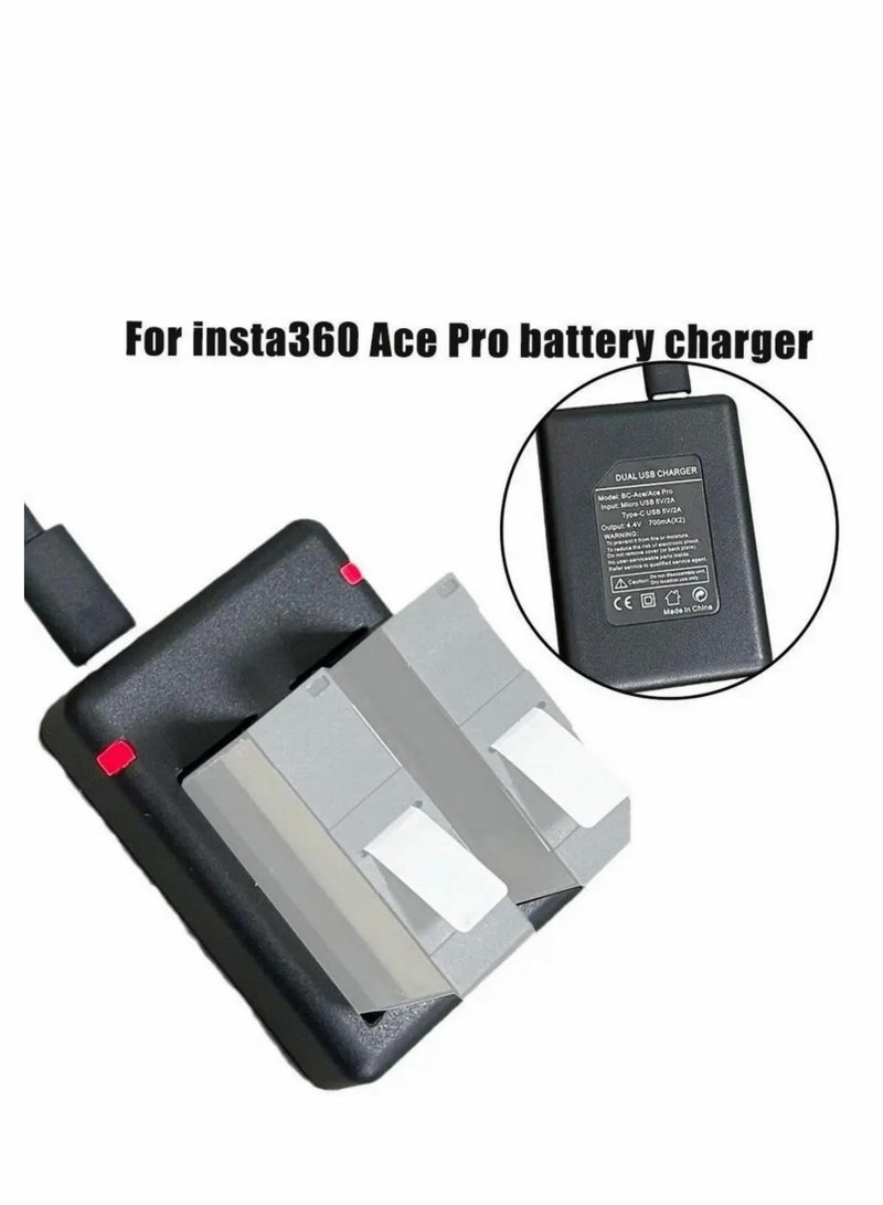 SKYYU For Insta360 Ace Pro Battery Charger Box with 2pcs 1800mAH battery Fast Charging Hub Charging Box For Insta360 Ace Action Camera Batteries Accessories  - Image 5