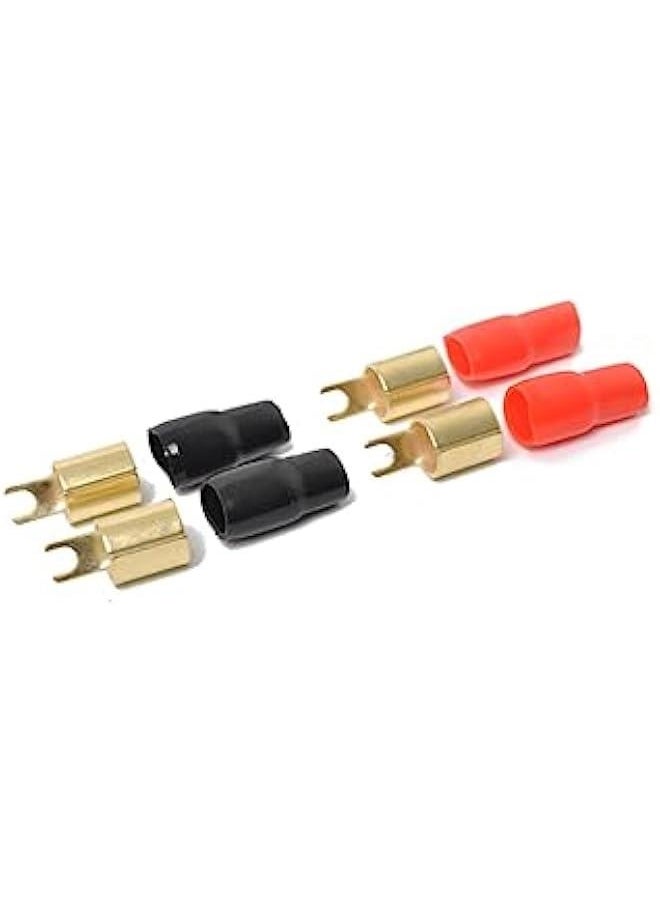 Generic Premium 0/1 Gauge Wire Connectors - Pack of 3 Pairs - Gold Plated Spade Connector - Crimp Terminals for Amplifier Wiring Kit - Ideal Speaker Wire Connectors with Copper Brass Shovel  - Image 4