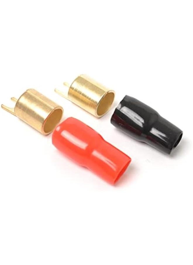 Generic Premium 0/1 Gauge Wire Connectors - Pack of 3 Pairs - Gold Plated Spade Connector - Crimp Terminals for Amplifier Wiring Kit - Ideal Speaker Wire Connectors with Copper Brass Shovel  - Image 2