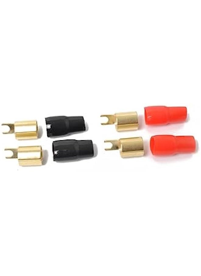 Generic Premium 0/1 Gauge Wire Connectors - Pack of 3 Pairs - Gold Plated Spade Connector - Crimp Terminals for Amplifier Wiring Kit - Ideal Speaker Wire Connectors with Copper Brass Shovel  - Image 5