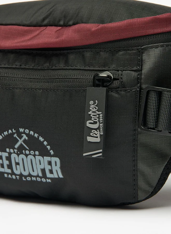 لي كوبر Men's Logo Print Waist Bag with Zip Closure