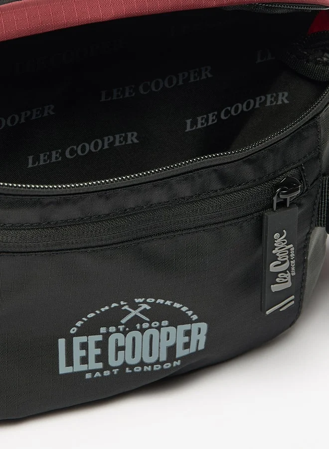 لي كوبر Men's Logo Print Waist Bag with Zip Closure