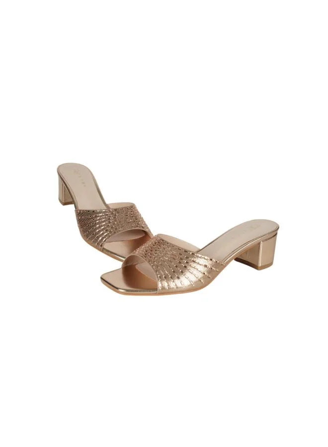 ZAYNA صنادل كعب بلوك نسائية Zayna 221-247 RGold