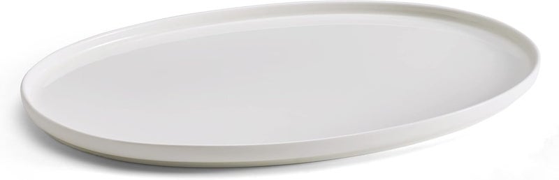 Mikasa Samantha Oval Bone China Lightweight Chip Resisant Serving Tray 14 Inch White - Image 1