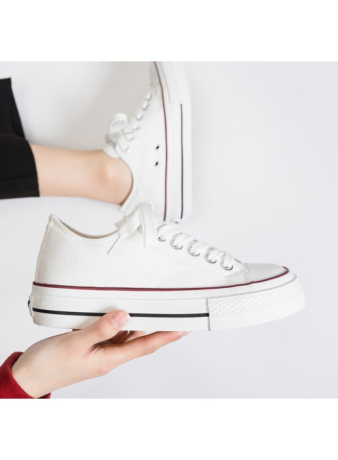 Pull Back Warrior Official Women's Low-top Canvas Shoes Fashion All-match Anti-slip Wear-resistant Cloth Shoes White Size 38 - Image 2