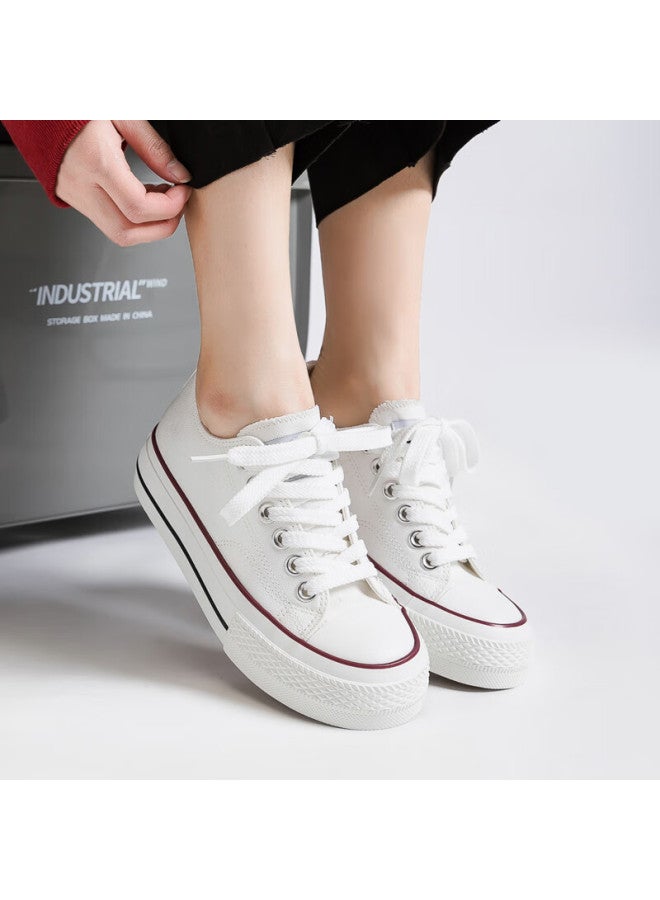 Pull Back Warrior Official Women's Low-top Canvas Shoes Fashion All-match Anti-slip Wear-resistant Cloth Shoes White Size 38 - Image 5
