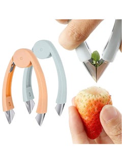 Generic Altheqa 2pcs Fruit Eye Peeler V Shape, 2 Pcs Strawberry Huller, Stem Remover Tomato Potato Pineapple Cutter, Fruit Vegetable Pineapple Corer and Slicer Tool Kitchen Gadgets  - Image 1