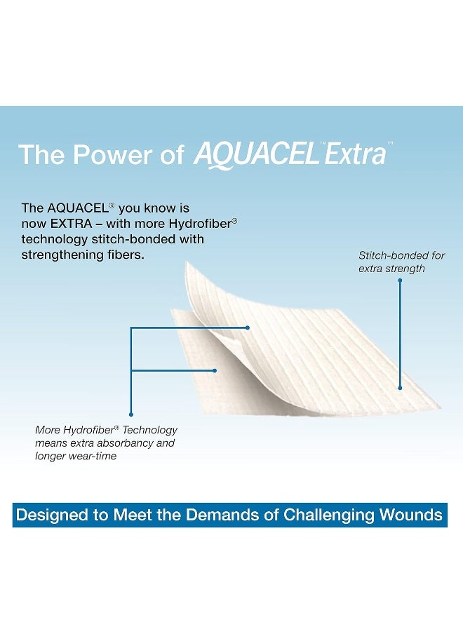 convatec Aquacel Extra 2"X2" Hydrofiber Two-Dimensional Dressing Soft Absorbent Non-Woven Wound Dressing Box Of 10  - Image 2