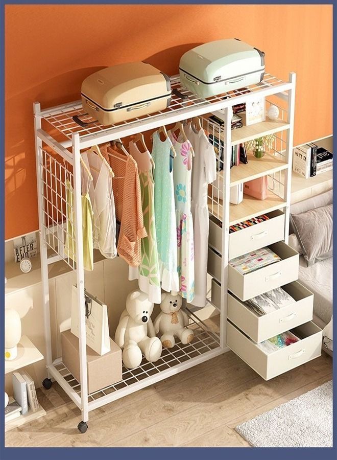 fashionhome Multifunction Moveable Multi Storage Clothes and Household Items Storage Rack Hanger 118 x 40 x 165 cm - Image 1