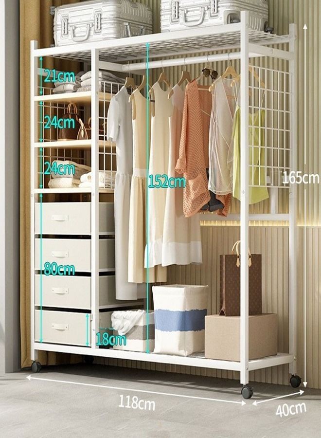 fashionhome Multifunction Moveable Multi Storage Clothes and Household Items Storage Rack Hanger 118 x 40 x 165 cm - Image 5