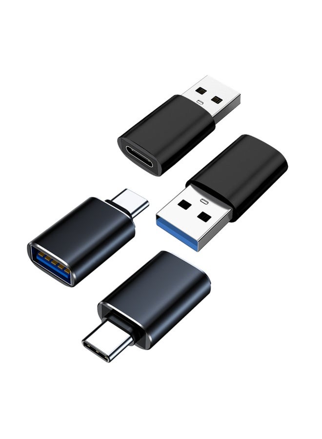 USB to USB C Adapter 4 Pack, USB C Female to USB3.0 Male Adapter x2, USB A 3.0 Female to Type C Male Adaptor x2, Compatible with MacBook, iPhone 15, Samsung Galaxy, Smartphone,Tablet,Laptop - Image 2