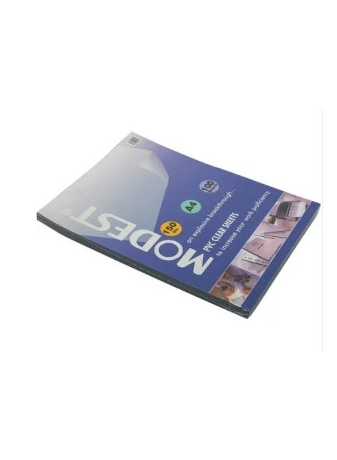 Modest PVC Clear A4 Binding Sheet 150 microns (Packet of 100 sheets) - Image 1