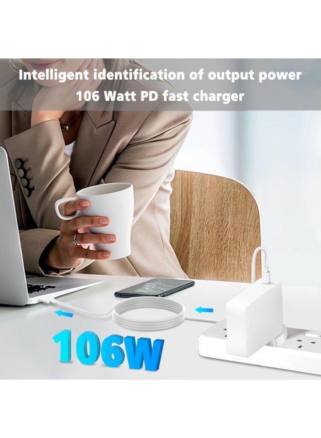 KENSUO MacBook Pro Charger-106W Super Fast Charger,Compatible With MacBook Pro 16, 15, 14, 13 Inch, MacBook Air 13 Inch, Ipad Pro 2021/2020/2019/2018, Included 7.2ft USB C to C Cable - Image 4