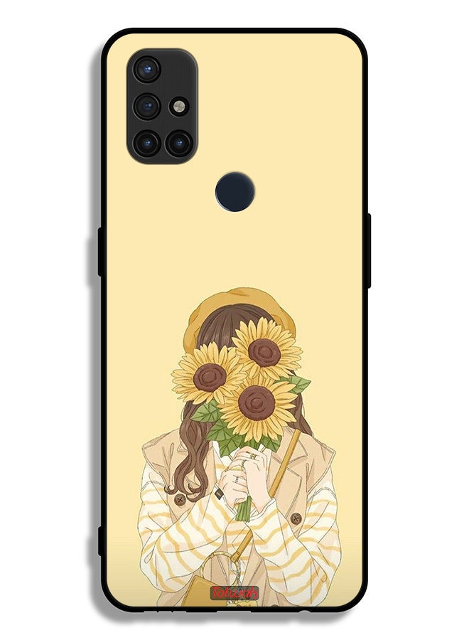 Tolwak OnePlus Nord N10 5G Protective Case Cover Hide Face With Sunflowers - Image 2