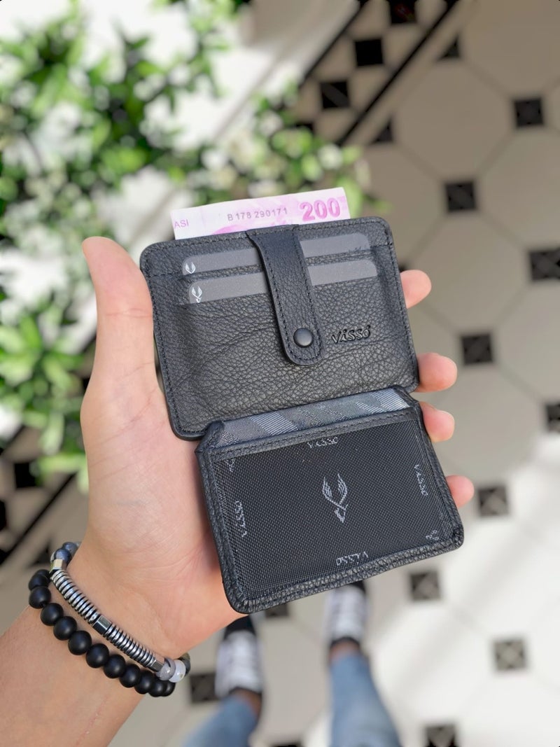 VISSO 653 Genuine Leather Men's and Women's Credit Card Holder Wallet with Personalized Paper Money Compartment and ID Card Compartment  - Image 5