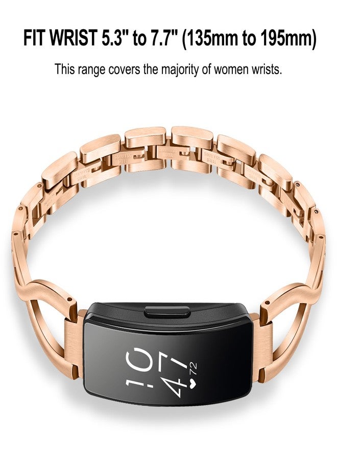 TRUMiRR Band for Inspire/Inspire HR/Inspire 2 / Inspire 3 Women, Solid Stainless Steel Watchband Jewelry Strap Wrist Bracelet for Fitbit Inspire 3 / Inspire 2 / Inspire Smart Watch - Image 3