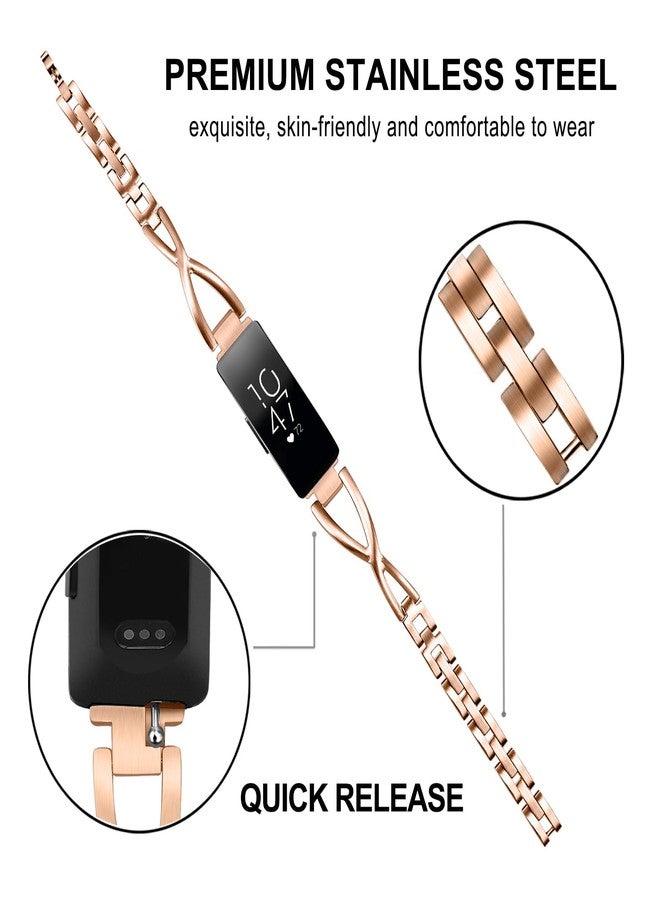 TRUMiRR Band for Inspire/Inspire HR/Inspire 2 / Inspire 3 Women, Solid Stainless Steel Watchband Jewelry Strap Wrist Bracelet for Fitbit Inspire 3 / Inspire 2 / Inspire Smart Watch - Image 4