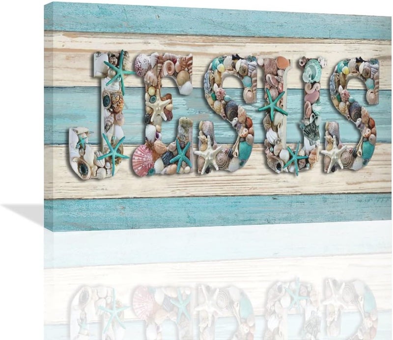 SweetFox Jesus Seashells Wall Art - Image 1