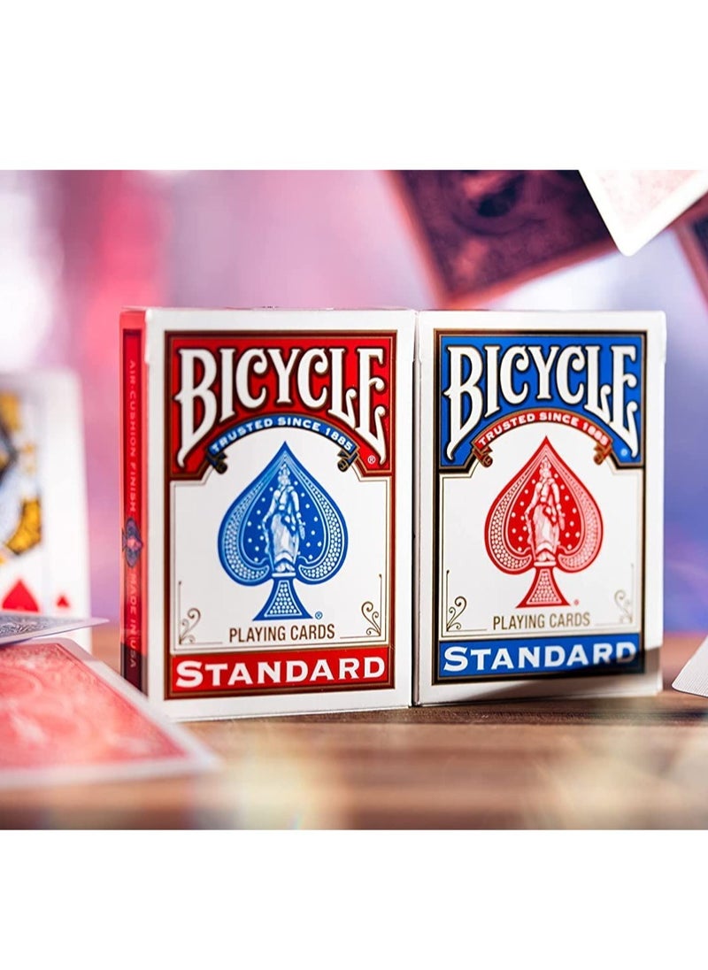 Bicycle - Standard Index Playing Cards in Red & Blue For All card games Pack of 9 - Image 1