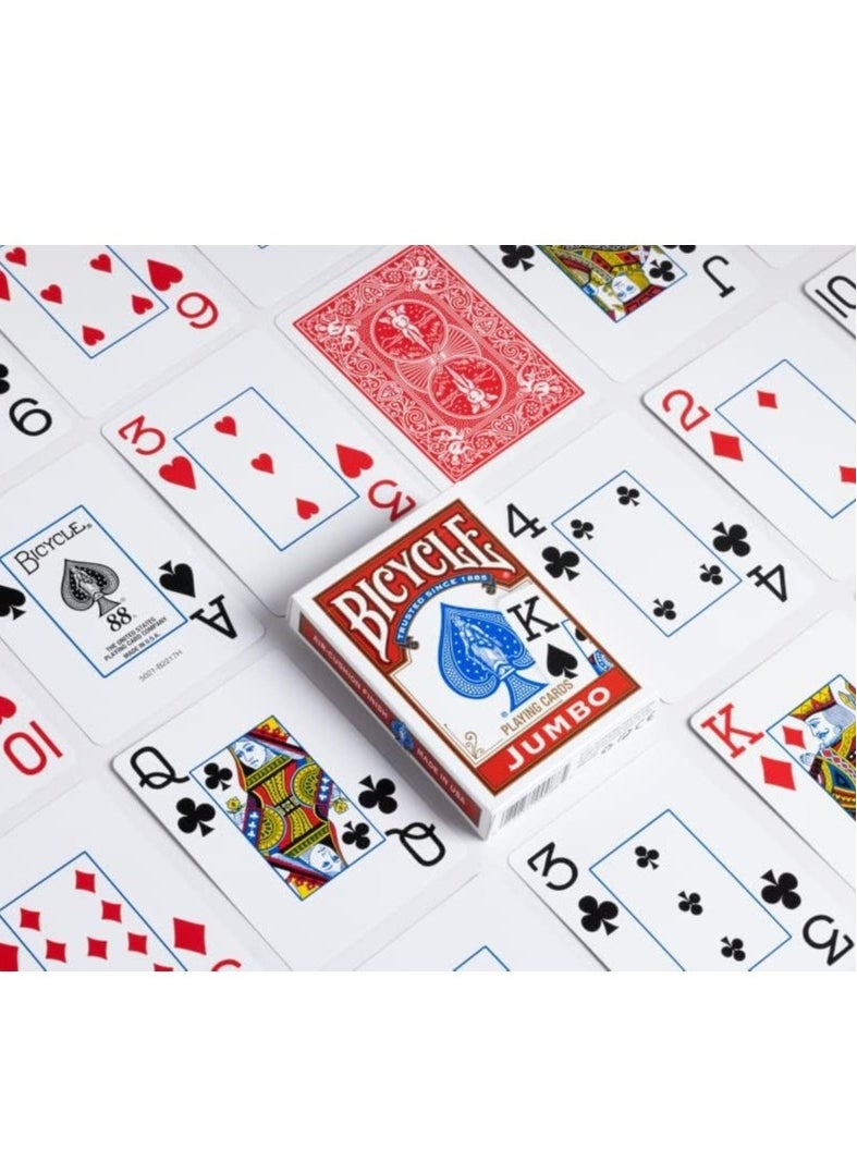 Bicycle - Standard Index Playing Cards in Red & Blue For All card games Pack of 9 - Image 1