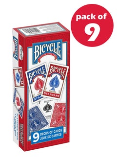 Standard Index Playing Cards in Red & Blue For All card games Pack of 9