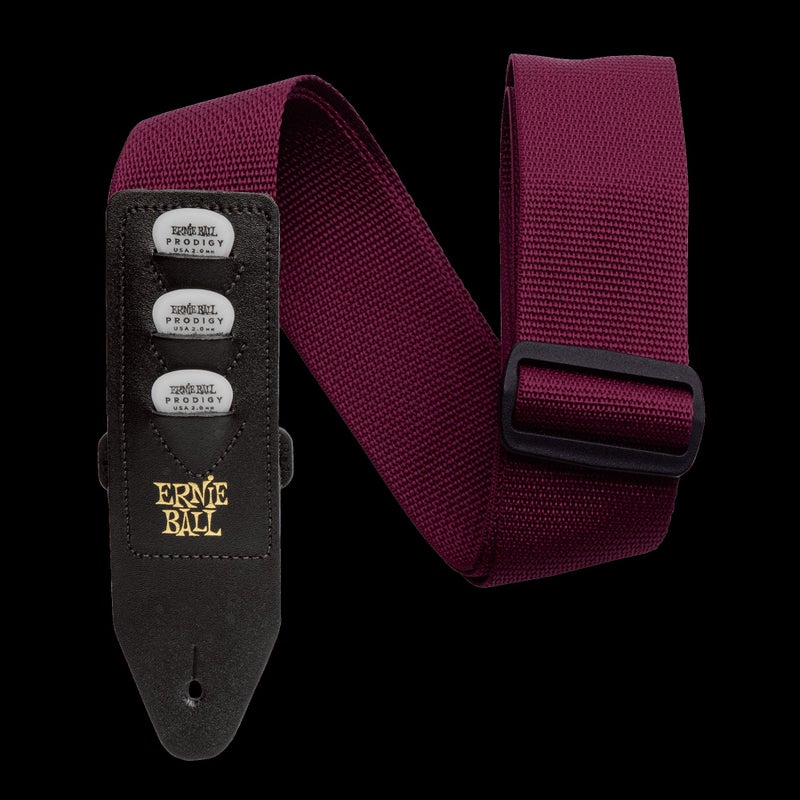 Ernie Ball P04688 Pickholder Polypro Guitar Strap – Black - Image 1