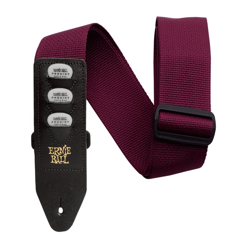 Ernie Ball P04688 Pickholder Polypro Guitar Strap – Black - Image 2