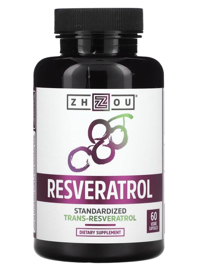 Zhou Nutrition Resveratrol 60 Veggie Capsules 