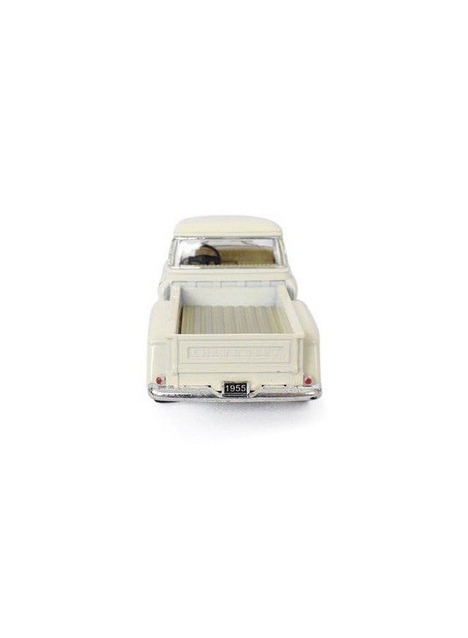 KiNSMART 1955 Chevrolet Stepside Pickup Truck, 1:32 Scale, Die Cast Metal, White, 5 Inch - Image 5