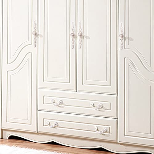 Kelendle 2Pcs Zinc Alloy Drawer Pulls White Vintage Kitchen Shabby Chic Cabinet Handles Decorative Door Pull and Handles for Dresser Vanity Nightstand Wardrobe Closet Cupboard (Sun,L) - Image 2