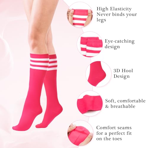 WYVAS Tutus for Women Adult,5 Layered Tulle Neon Tutu Tulle Skirt with Tube Socks & Sunglasses for Women Running Party Ballet Dance (US, Waist, 30, Short, Pink) - Image 4