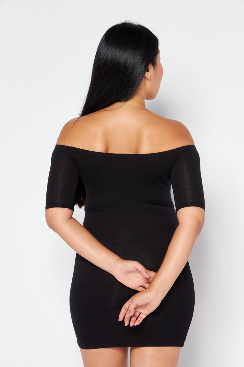 boohoo Women Graphic Print Mini Dress, Black - Image 3