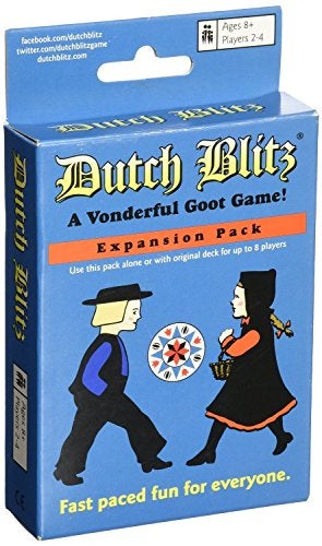 Dutch Blitz: Expansion Pack, Use Expansion Pack Alone or with Original Deck to Play with 2-4 Players, 4 New Card Colors, Fast Paced Fun for Everyone, for Ages 8 and Up - Image 1