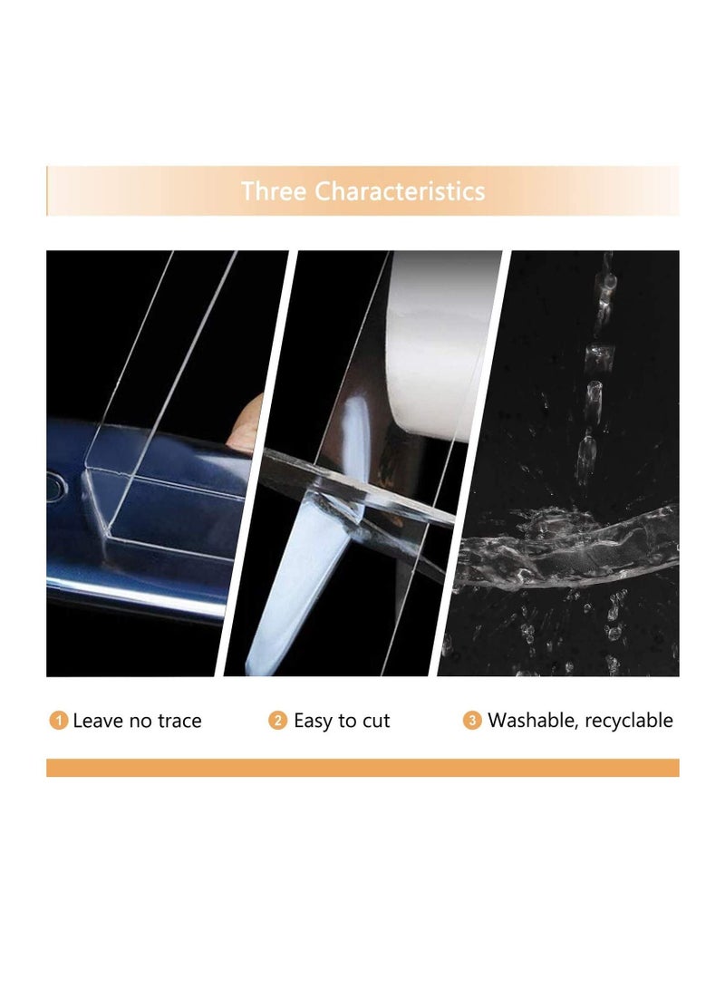 Excefore no Adhesive Tape Nano Tape Multipurpose Double Sided No-Trace Removable Glue Tape Washable Strong Gel Anti-Slip Fixed Adhesive Transparent Multifunctional Nano Tape - Image 3