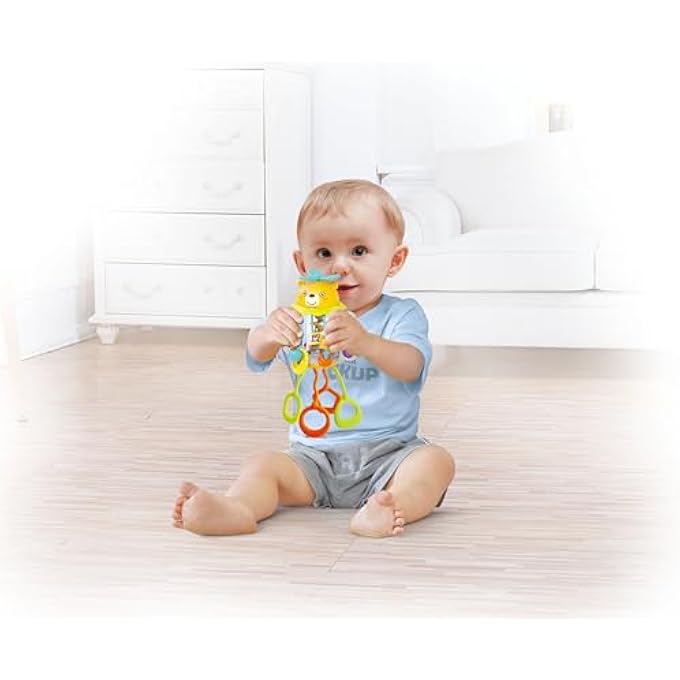 SHAKE & PULL BUSY BALL - INTERACTIVE TOY FOR TODDLERS 6M+, DEVELOPS FINE MOTOR SKILLS, HAND-EYE COORDINATION, SENSORY PERCEPTION WITH BUBBLE POPPING, BEAD SPINNING, PULLING & SHAKING ACTIVITIES - Image 3