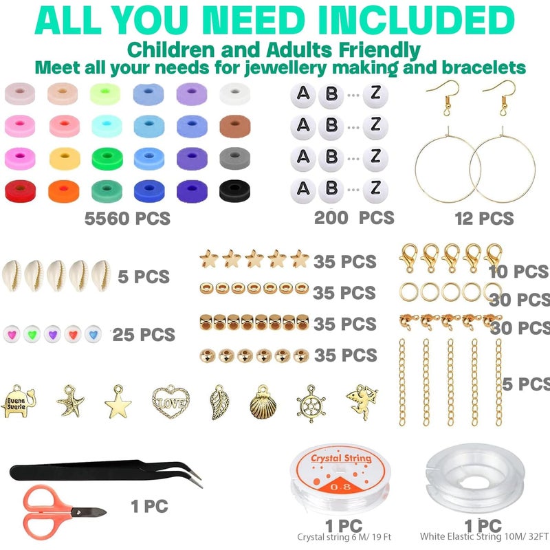 Tonity Bracelet Making kit 6000 PCS Beads for Jewellery Making Jewellery Making kit Beads for Bracelet Making Bracelet Making kit for Girls and Adults - Image 4