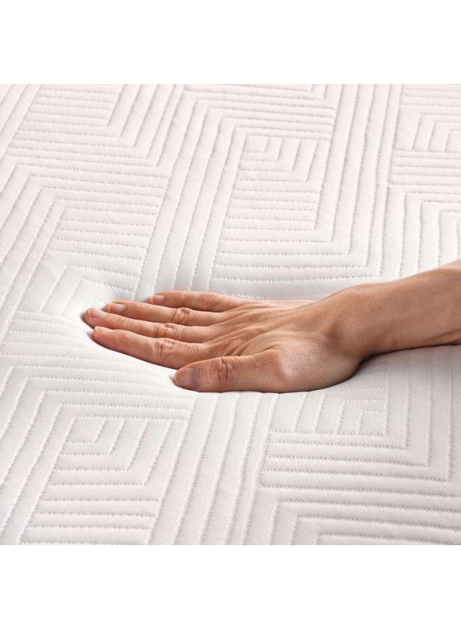 Pan Home غطاء مرتبة إضافي من رغوة الذاكرة المزدوجة - أبيض - Image 3