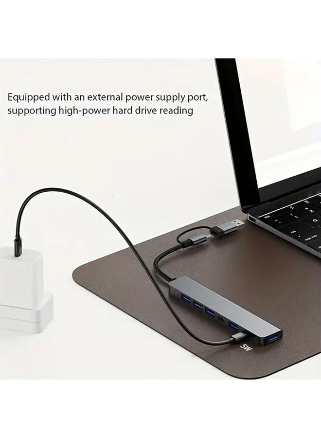 USB Hub Tools 8 In 1 Multifunctional USB Expander With Card Reader And 3 5mm Audio Output - Image 3