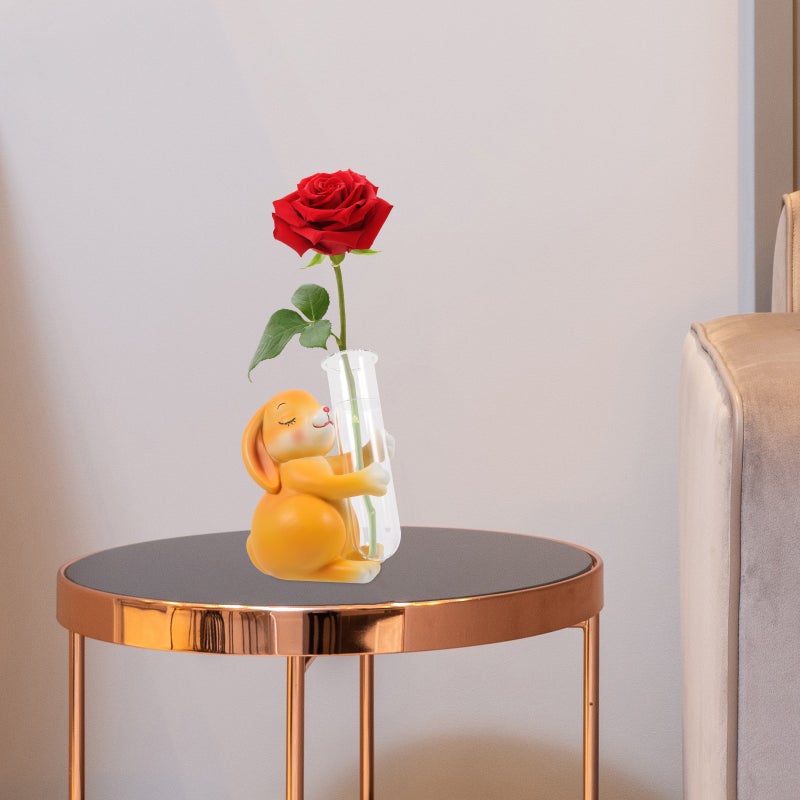 🌱 إبريق زجاجي بتصميم أنبوب إبداعي للنباتات بدون تربة مزين بتمثال حيواني - Image 3