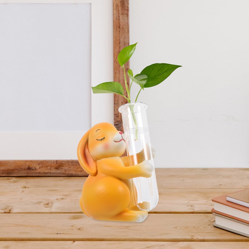 🌱 إبريق زجاجي بتصميم أنبوب إبداعي للنباتات بدون تربة مزين بتمثال حيواني - Image 4