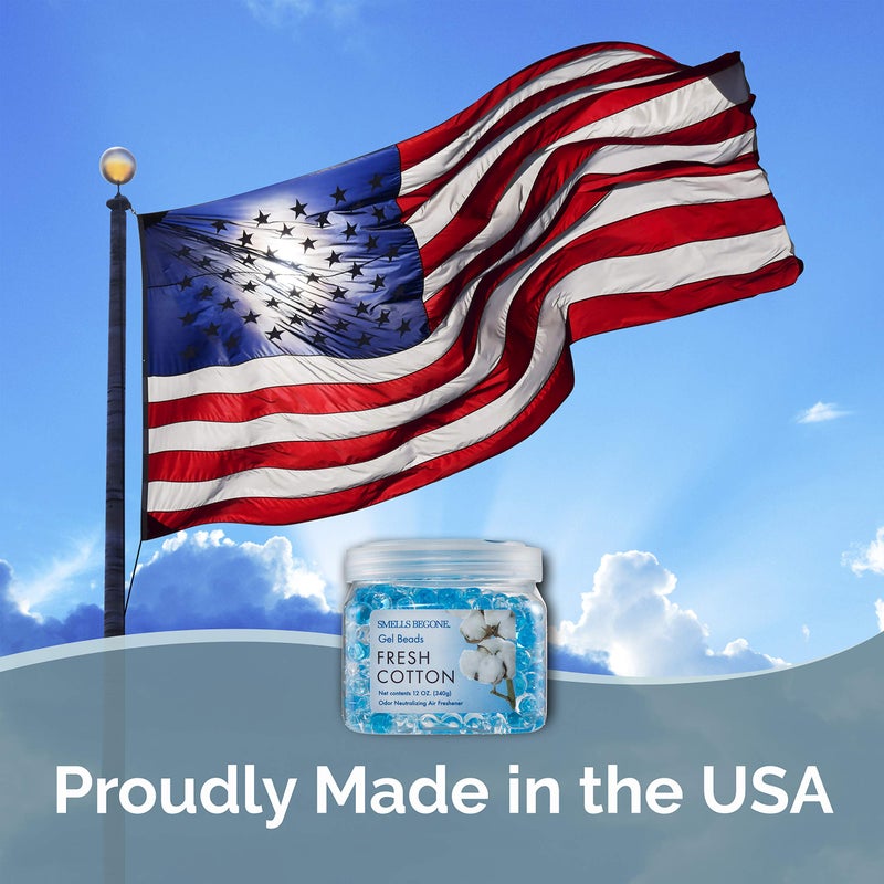 SMELLS BEGONE Odor Eliminator Gel Beads - Air Freshener - Eliminates Odor in Bathrooms, Cars, Boats, RVs & Pet Areas - Made with Essential Oils - Fresh Cotton Scent - 12 Ounce - Image 5