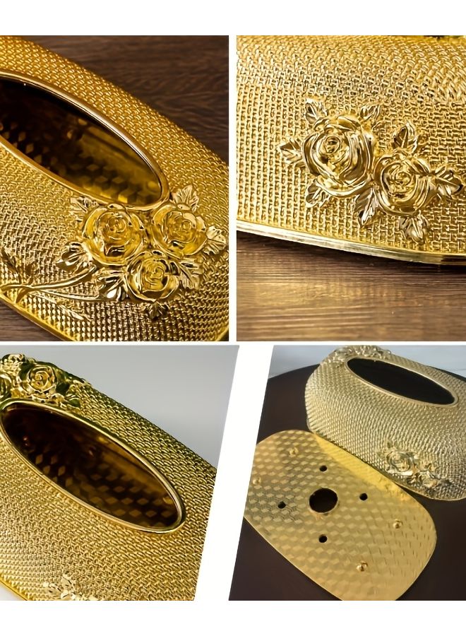 صندوق المناديل الفضي المزهر بالزهور موديل YY66 لتزيين المنزل لجميع الفصول - Image 5