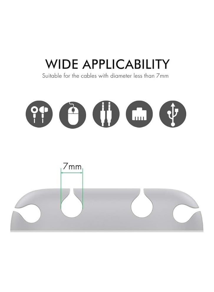 erorex Silicone Multi-Purpose Cable Clip/Organizer (5 Packs) - Grey - Image 2