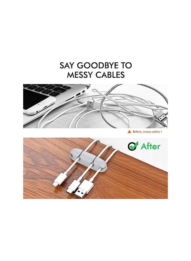 erorex Silicone Multi-Purpose Cable Clip/Organizer (5 Packs) - Grey - Image 3