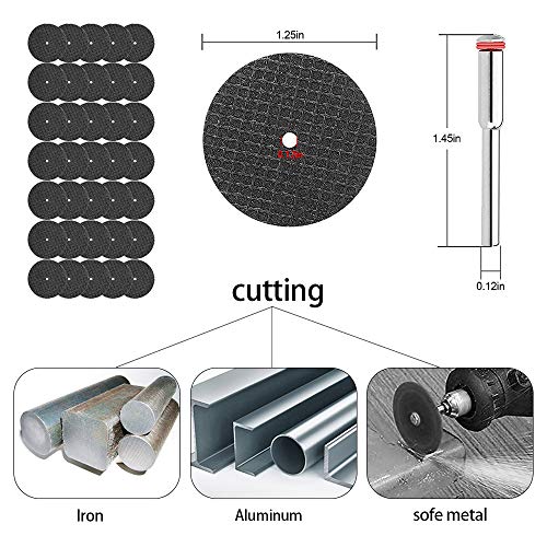 CULMKARI 60Pcs Rotary Cutting Wheels Tool Kit, Resin Cut Off Wheels Disc, Mini HSS Saw Blades Cutter, Diamond Cutting Kit with Mandrels for Wood Glass Plastic Stone Metal - Image 4