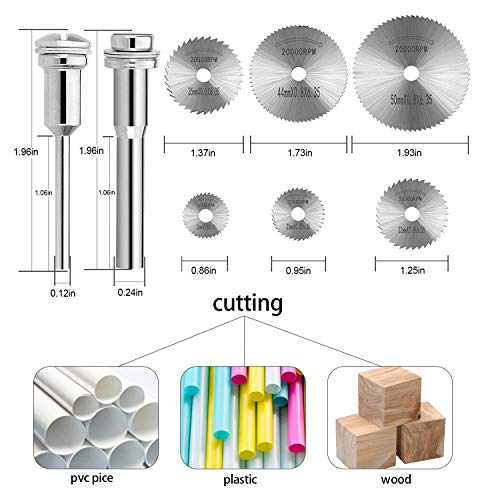 CULMKARI 60Pcs Rotary Cutting Wheels Tool Kit, Resin Cut Off Wheels Disc, Mini HSS Saw Blades Cutter, Diamond Cutting Kit with Mandrels for Wood Glass Plastic Stone Metal - Image 2