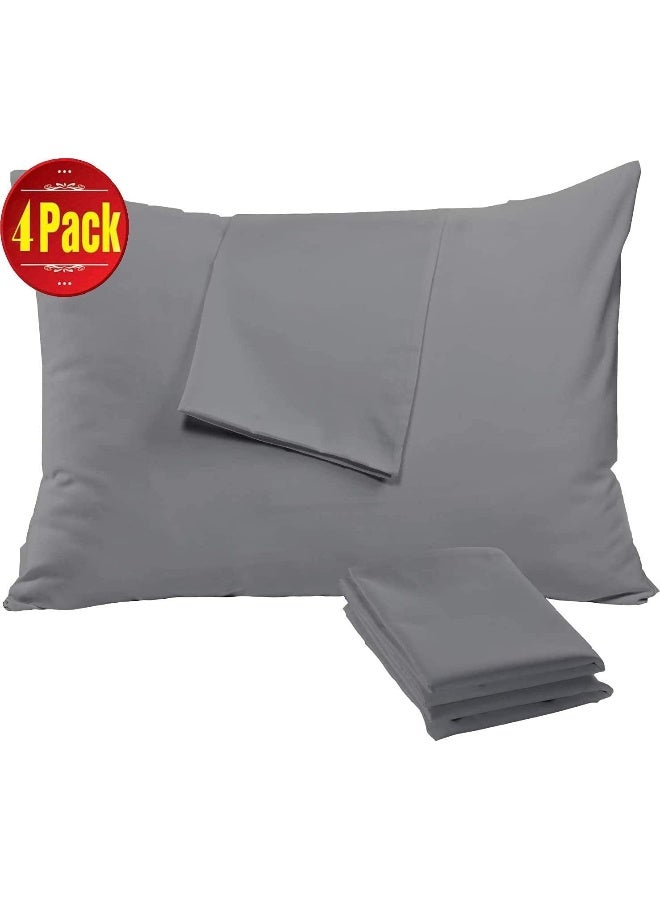 Niagara Sleep Solution 4 Pack Waterproof Pillow Protectors Standard Grey 20x26 Inches Smooth Zipper Premium Encasement Covers Quiet Cases Set 100% Liquid Protection  - Image 2