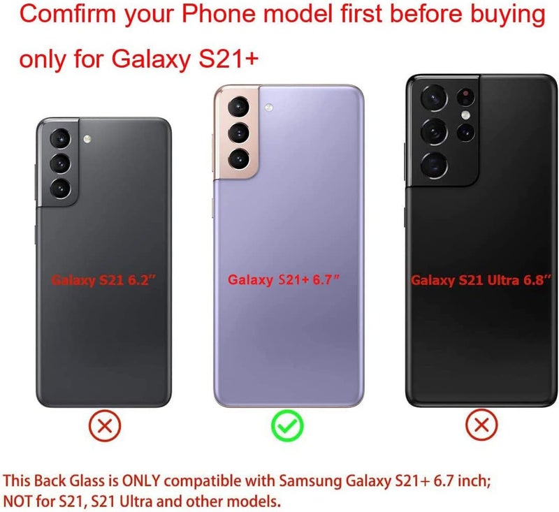 Perzework Rear Back Glass Replacement for Samsung Galaxy S21 Plus 6.7 inches 5G with Reparing Toolkit and Mamual (Phantom Violet) - Image 2