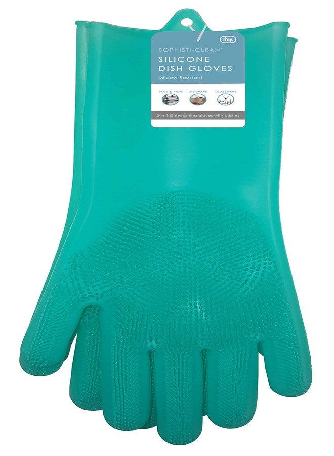 Sophisti-clean Scrubbing Gloves Heat Resistant Kitchen Scrubbers, One Size, Teal - Image 1