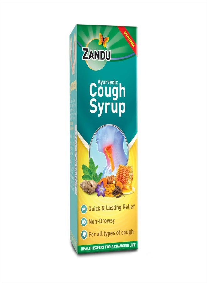 Zandu Ayurvedic Cough Syrup | With 16 Effective Ayurvedic Ingredients | Quick & Lasting Relief | Non-Drowsy | For All Types of Cough | 200 ML - Image 1